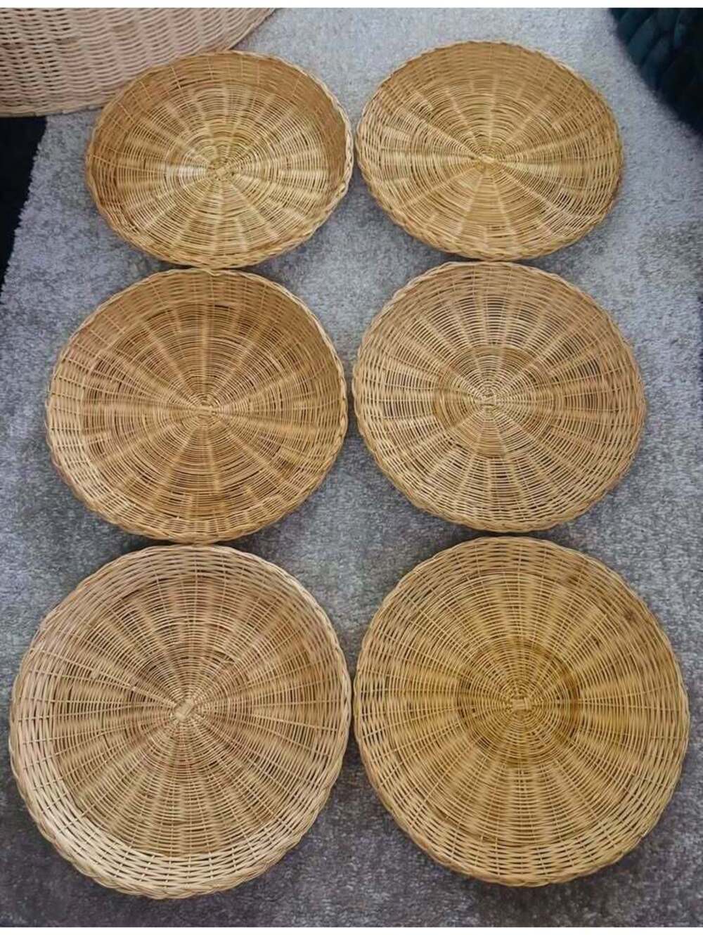 Set of 18 Woven Wicker Plates